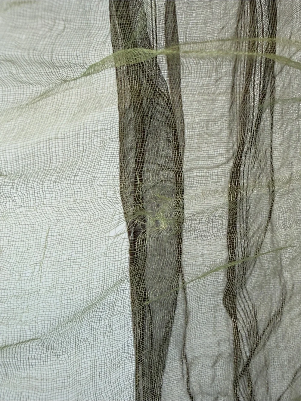 Vintage Lightweight Sheer Scarf in Brown, Olive & Turquoise